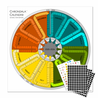 Chrondala Calendar 2025-2026 SCHOOL YEAR EDITION with Sticker Pack